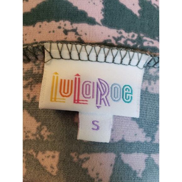 LuLaRoe Azure Women's Green / Pink Geometric Knee-Length Skirt, Size: Small, New - Picture 6 of 9